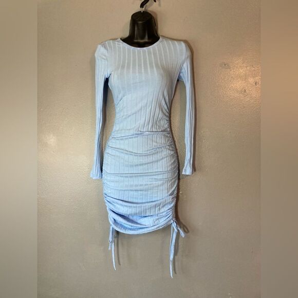 SHEIN Dresses & Skirts - Shein EZWear Blue Long Sleeve Drawstring dress